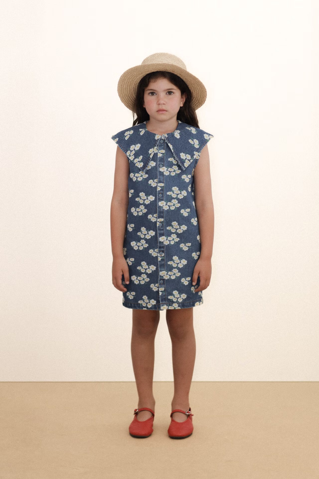 BLOSSOMS DENIM DRESS *medium wash denim*