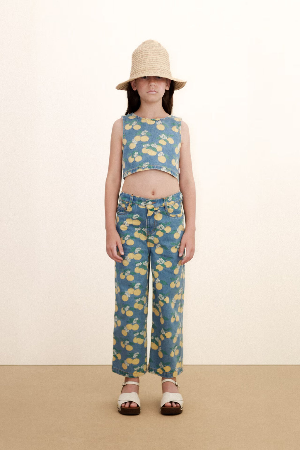 ORANGES TOP *light wash denim*
