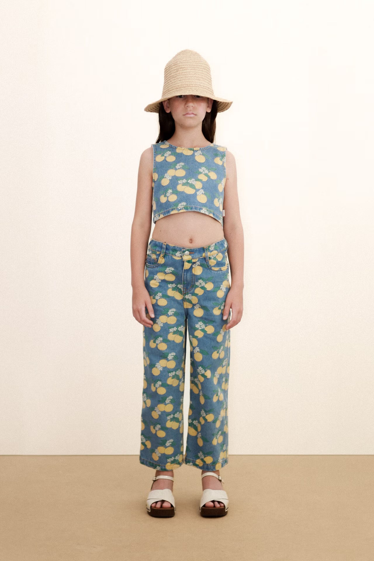 ORANGES TOP *light wash denim*
