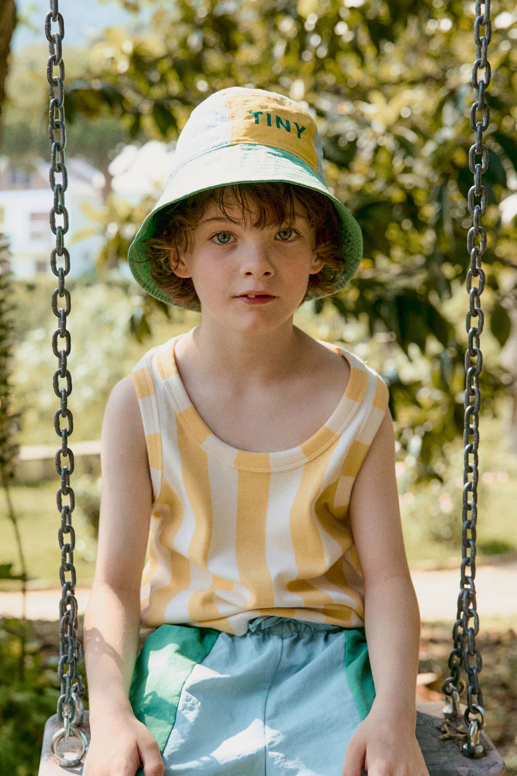 COLOR BLOCK BUCKET HAT *multicolor*