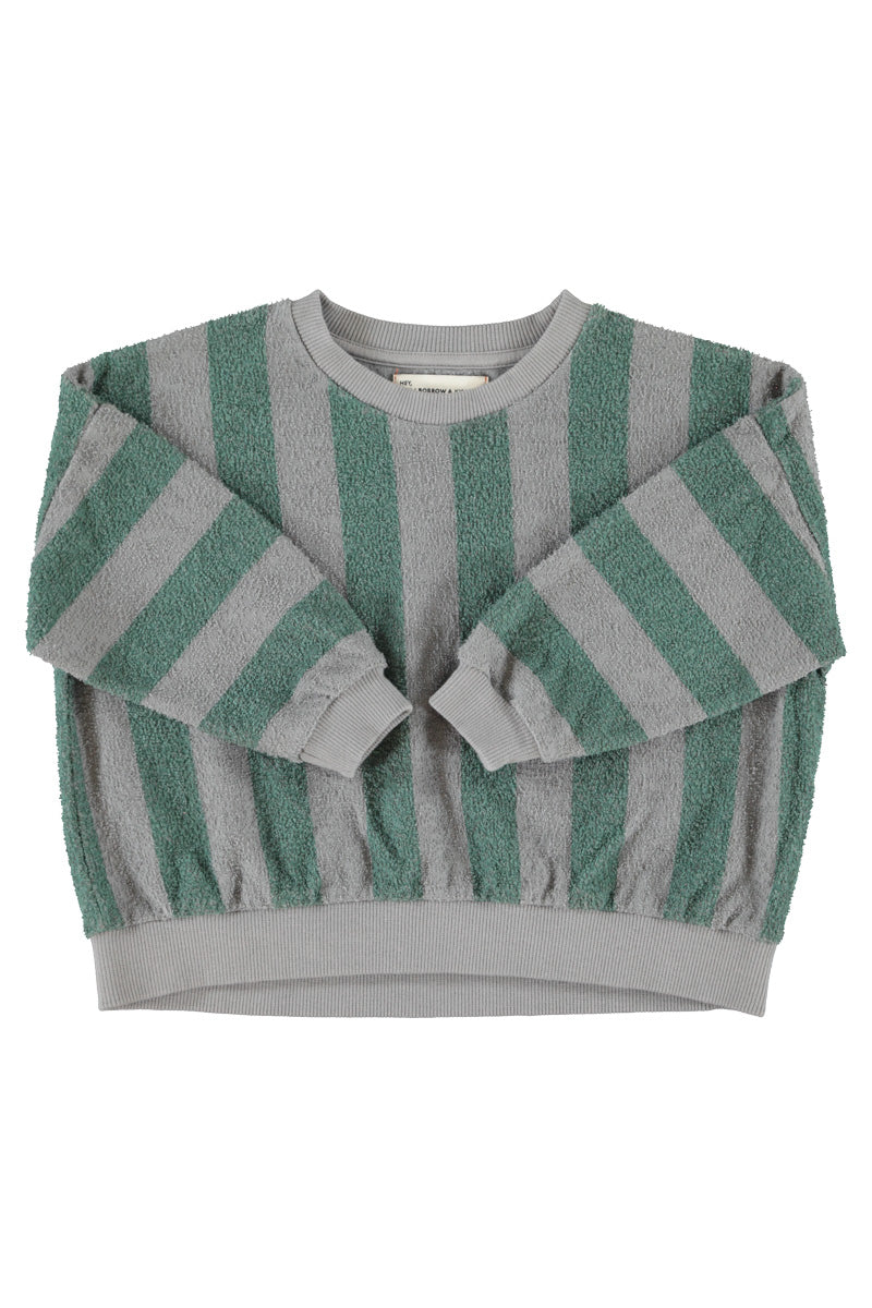Piupiuchick sweatshirt | grey & green stripes