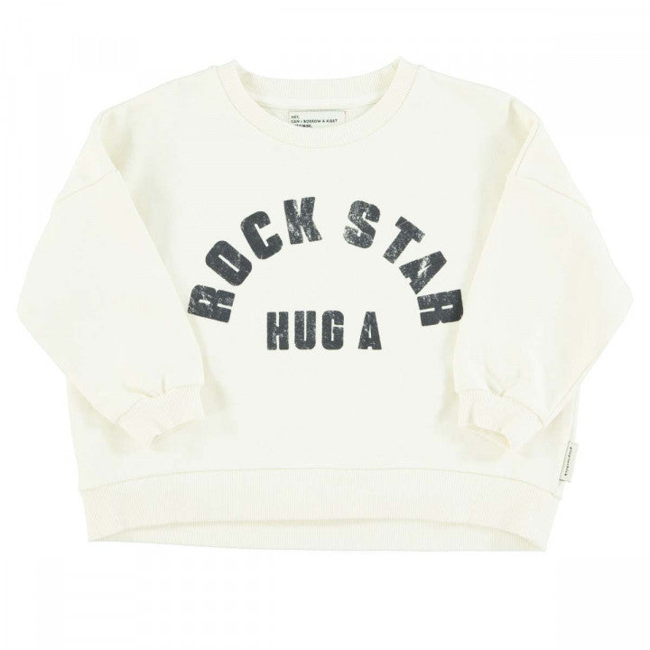 Sweatshirt Ecru With Rockstar Print