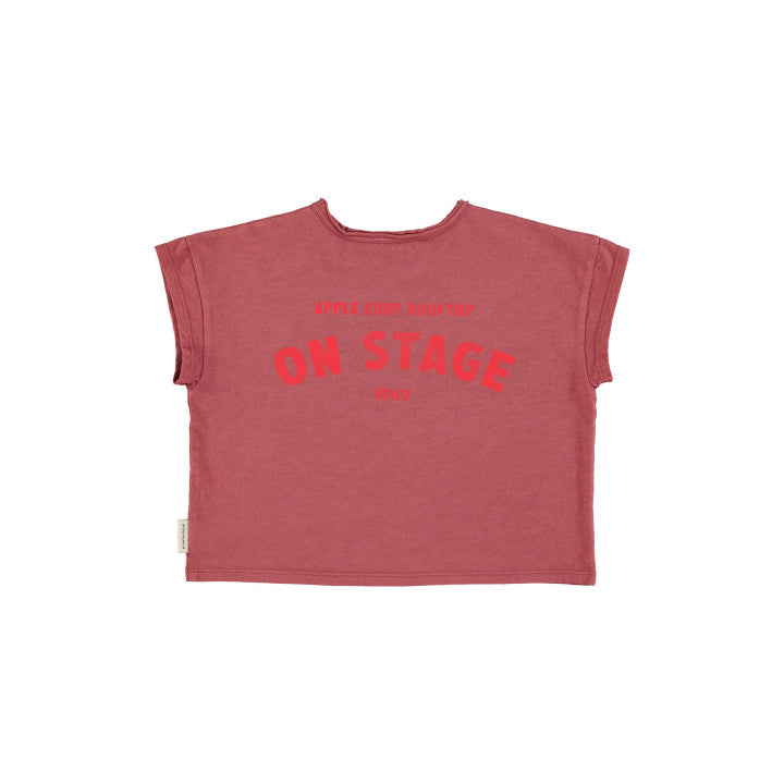 T-Shirt Bordeaux With Apple Print