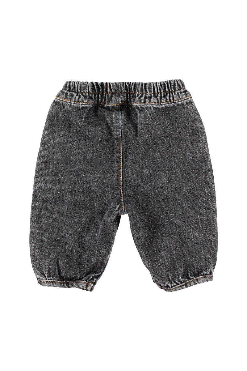 Piupiuchick Baby Trousers Washed Black Denim