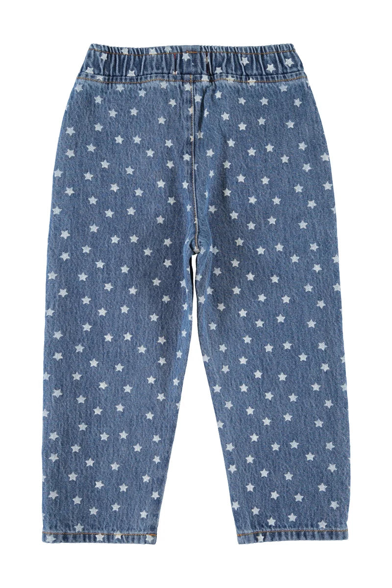 Piupiuchick trousers | washed navy denim w/ stars