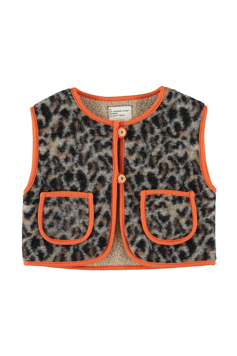 Piupiuchick waistcoat | grey animal print